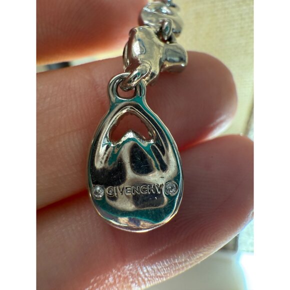 Givenchy Silver-Tone Pavé Crystal Open Pear Linear Drop Earrings - Picture 12 of 16